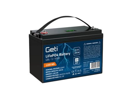 Batéria LiFePO4 12,8V 100Ah GETI GBL-12-100D Displej