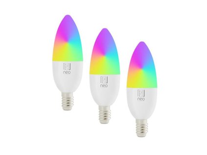 Smart LED žiarovka E14 6W RGB + CCT IMMAX NEO 07716C WiFi Tuya sada 3ks
