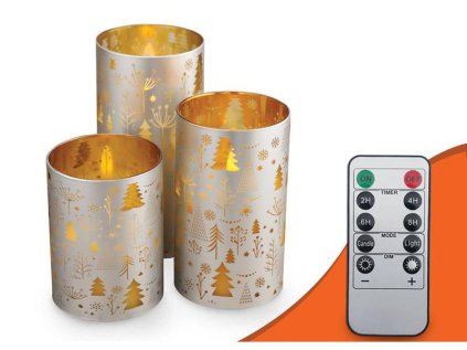 Vosková LED sviečka MOON IN THE ROOM ML95 sada 3ks