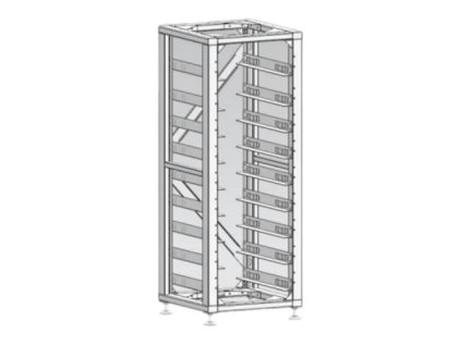 Racková skrinka 19" bez dverí a bočníc pre zostavy DEYE BOS-G, HV, stredná, generácia 2.