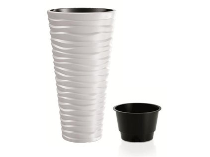 Kvetináč SAND SLIM biely 34,9cm