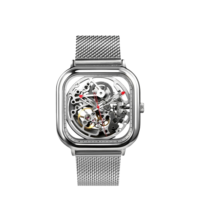 CIGA Design Full Hollow automatické mechanické náramkové hodinky Skeleton Silver