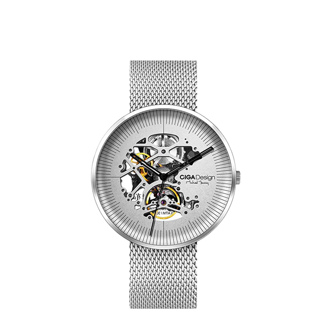 CIGA Design Náramkové hodinky Michael Young Series Automatic Mechanical Skeleton Silver
