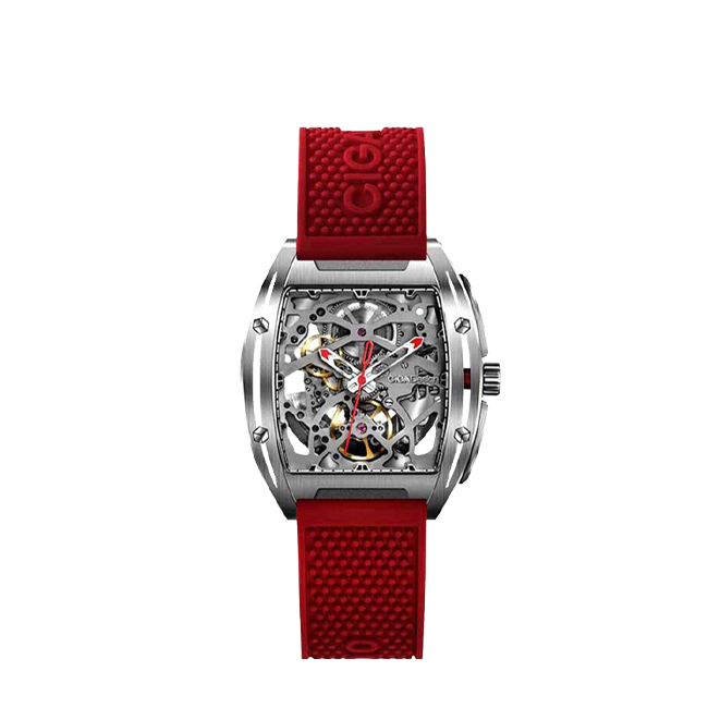 CIGA Design Náramkové hodinky Z-Series z nehrdzavejúcej ocele Automatic Mechanical Skeleton Red