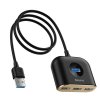 Baseus HUB Square round 4in1 USB Adapter USB3.0*1 + USB2.0*3 1m Black (CAHUB-AY01)