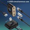 Baseus HUB Square round 4in1 USB Adapter USB3.0*1 + USB2.0*3 1m Black (CAHUB-AY01)