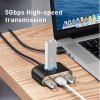 Baseus HUB Square round 4in1 USB Adapter USB3.0*1 + USB2.0*3 1m Black (CAHUB-AY01)
