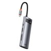 Baseus HUB Metal Gleam series 7-in-1 Multifunctional (Type-C to 2x USB 3.0, PD 100W / HDMI 4K 30Hz / RJ45 1Gbps, Type-C basic) Gray (WKWG020113)