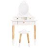 TV607 vanity pamper table and stool front on white