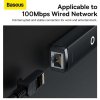 Baseus Network Adapter Lite Series Ethernet Adapter USB-A to RJ45 LAN Port (100Mbps) Black (WKQX000001)