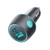 Joyroom Car Charger U+C, QC 3.0, PD, 60W, RGB, Black (JR-CCN01)