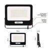 LED reflektor GLARO 100W, čierny, IP65, 10000 lm, neutrálna biela