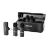 BOYA Microphone Wireless BY-V4 2.4GHz with 4 transmitters and 1 receiver (3.5mm connector) Black EU