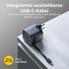 INTENSO W65ACIC GaN, USB-A/C, Nabíjačka, 65W, čier