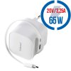 INTENSO W65ACIC GaN, USB-A/C, Nabíjačka, 65W, biel