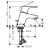 miscelatore per lavabo a colonna con sifone e tazza, ComfortZone 70, FOCUS E2, cromato