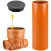 DN 400/160/5000 Straight-Through Inspection Chamber with Non-Return Valve, Plastic Sewer Chamber