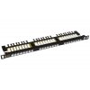 Patch panel Solarix SX24HD-6-UTP-BK UTP cat.6 24p. 0,5U, s vyväzovacou lištou