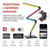 GoSmart LED stojaca lampa, čierna, 175 cm, teplá biela / RGBIC WiFi