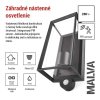 LED záhradné nástenné svietidlo so senzorom súmraku MALVA, 13 × 12 × 28 cm, 1 × E27, 15 W