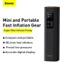 Baseus Car Tool Super Mini Inflator Tyre Pump 15sec Fast Inflation, 4 Tires in 25 Minutes, Black (CRCQ000001)