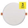 LED panel 185mm, kruhový vstavaný biely, 19W neutr. b., IP65