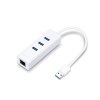 TP-Link Network Adapter Cable UE330 USB to 3 x USB 3.0 and Ethernet RJ45, 1000Mb/s, White EU