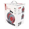 Predlžovací kábel na bubne 25 m / 4 zásuvky / červený / PVC / 230 V / 1,5 mm2