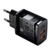 Baseus Travel Charger Compact Quick Charger U+U+C PD3.0, QC 3.0 30W EU Black (CCXJ-E01)