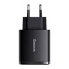 Baseus Travel Charger Compact Quick Charger U+U+C PD3.0, QC 3.0 30W EU Black (CCXJ-E01)