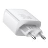 Baseus Travel Charger Compact Quick Charger U+U+C PD3.0, QC 3.0 30W EU White (CCXJ-E02)