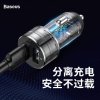Baseus Car charger One to Two Cigarette Lighter(dual- lighter 80W+dual USB 3.1A) Silver (CRDYQ-0S)