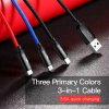 Baseus Cable Three Primary Colors Light/Type-C/Micro Nylon Braid 3.5A 1.2m Black (CAMLT-BSY01)
