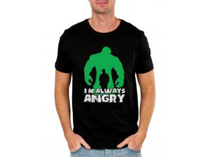 Pánské černé tričko Hulk pořád jsem naštvaný