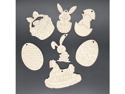 Dřevěné velikonoční omalovánky