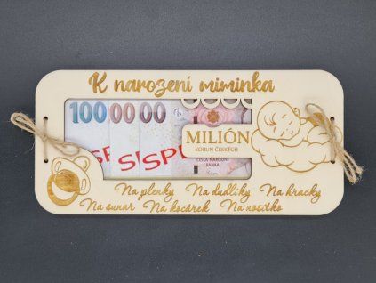 Dárková karta na peníze miminko