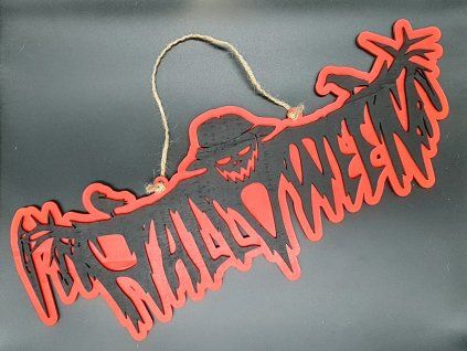 Halloween dekorace na dveře nápis