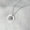 Řetízek KRUH se jmény a BIRTHSTONE - stříbrná