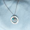 Řetízek KRUH se jmény a BIRTHSTONE - stříbrná