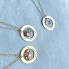Řetízek KRUH se jmény a BIRTHSTONE - stříbrná
