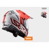 Prilba LS2 MX436 PIONEER MX436 EVO EVOLVE Bielo Červená