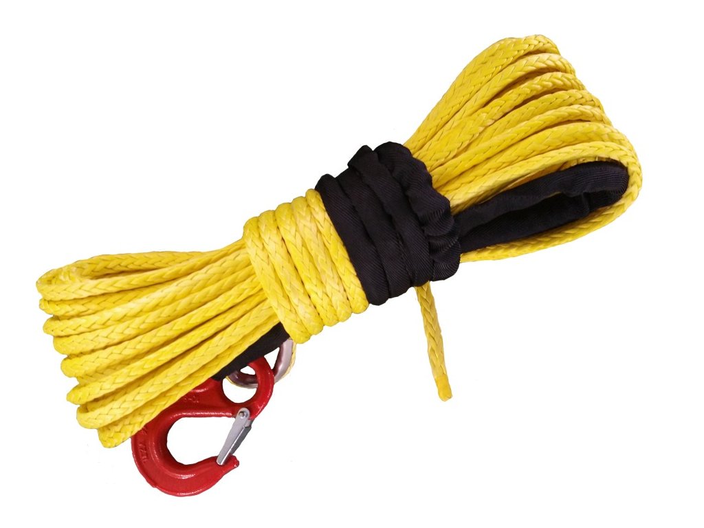 1 2 x 100 Orange Red Grey Yellow Colors Synthetic Winch Rope Line With Hook