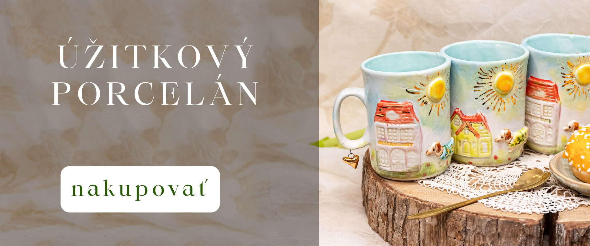 edícia porcelánové hrnčeky "domček" - 200 ml