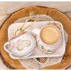 edícia ROMANTIC - PIVONKY a RUŽE V RÁMIKU  Porcelánová kávová súprava pozlátená pravým zlatom