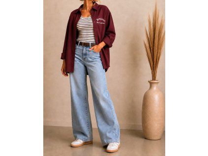 Burgundy Set košile a tílka