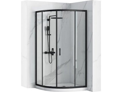 REA SPRCHOVÁ KABINA LOOK 80X80 CM + SPRCHOVÁ VANIČKA LOOK | ČERNÉ PROFILY, ČIRÉ SKLO, BÍLÁ VANIČKA (Varianta Bez sprchové vaničky)