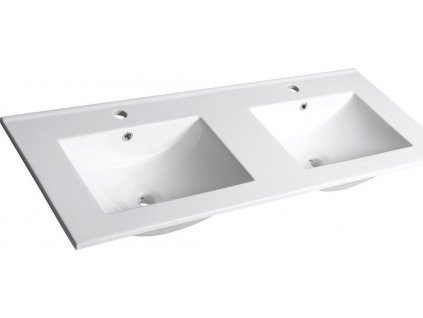 SAPHO KERAMICKÉ DVOJUMYVADLO SLIM 120X46 CM | BÍLÉ