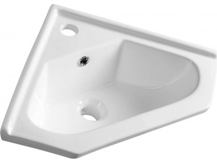 AQUALINE ROHOVÉ KERAMICKÉ UMYVADLO 41X41 CM | BÍLÉ