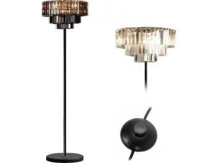 TOOLIGHT KŘIŠŤÁLOVÁ STOJACÍ LAMPA LUX | ČERNÁ