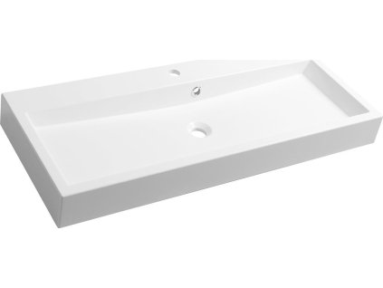 SAPHO UMYVADLO Z LITÉHO MRAMORU ORINOKO 100X42 CM | BÍLÉ